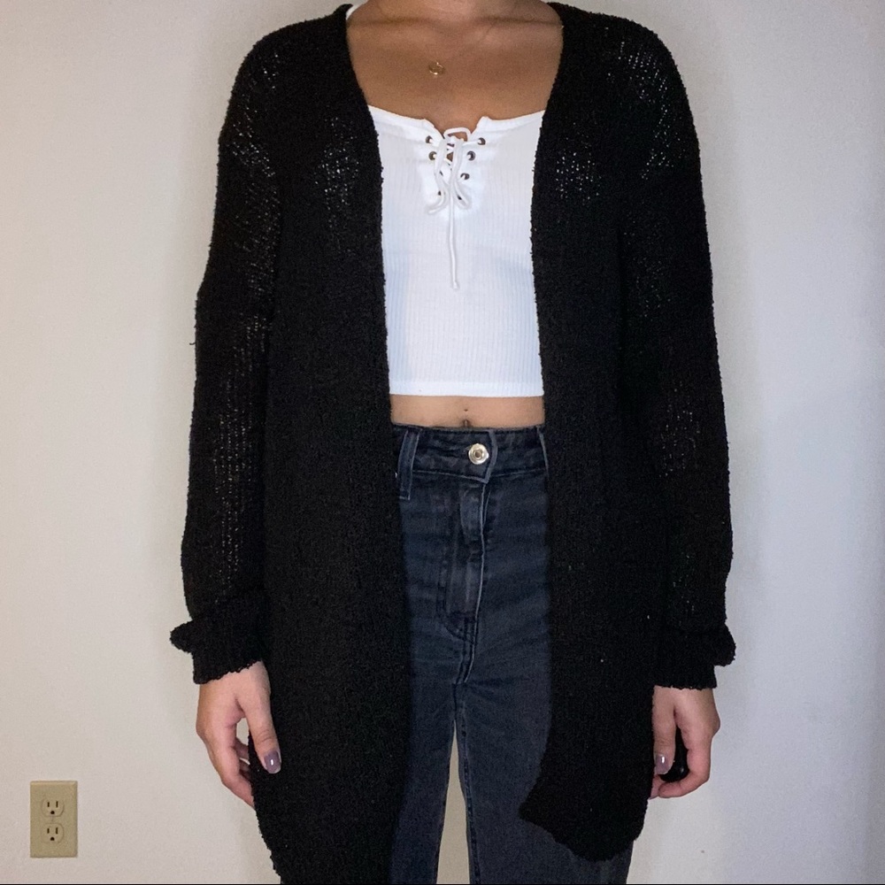Black knit cardigan